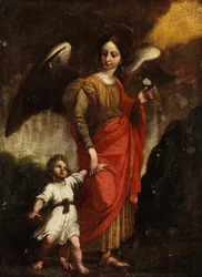 Schutzengel Raphael mit einem Kleinkind